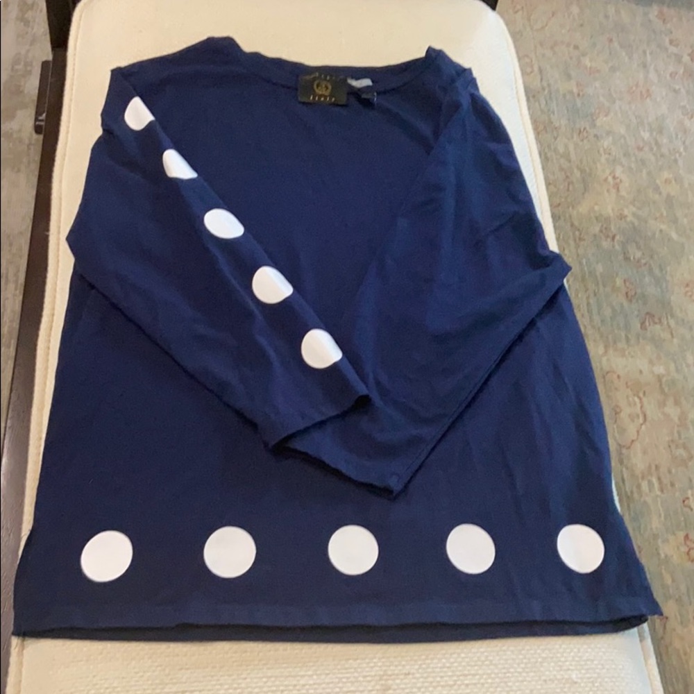Vecceli Italy Navy W Dots Top
